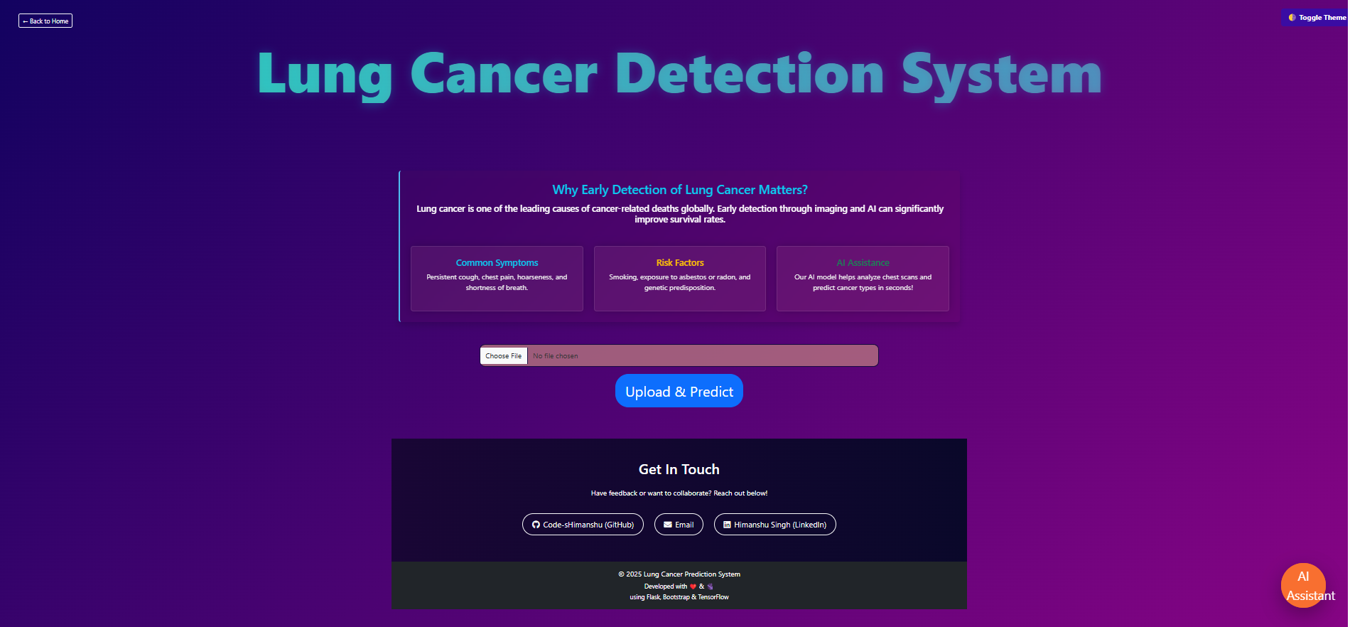 Lung Cancer Prediction Interface